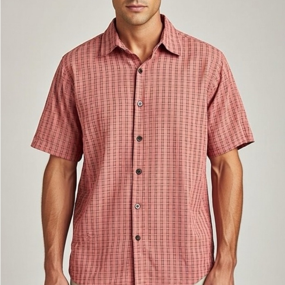 Tommy Bahama Red Casual Button Down Camp Shirt 100% Silk Medium